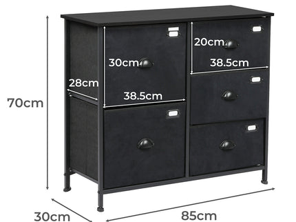 Levede Chest of 5 Drawers Storage Cabinet-1917016729469456386