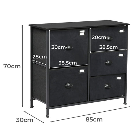 Levede Chest of 5 Drawers Storage Cabinet-1917016729469456386