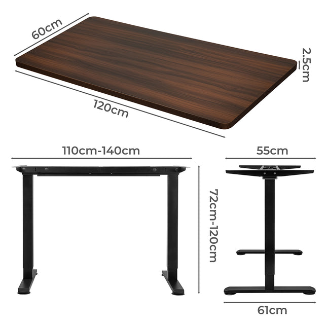 Levede Motorised Standing Desk Adjustable 120cm Walnut 800x 1.5MM-1973193821420392450
