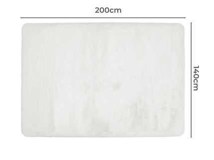 Marlow Floor Rugs Area Rug Fluffy Faux 140X200CM White-1919892882374922242