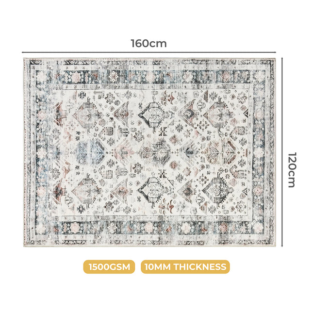 Marlow  Floor Rug Vintage Short Pile Washable Carpet Soft Plush Non Slip 160x120-1973193448555155458