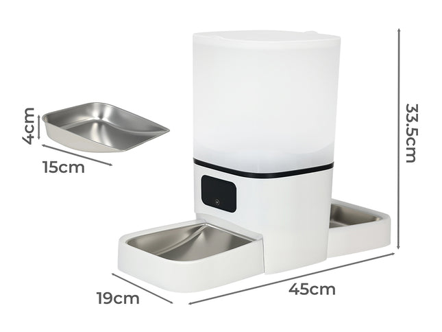 PaWz 6L Automatic Pet Feeder 2 Bowl Food Dispenser-2029387318351237122