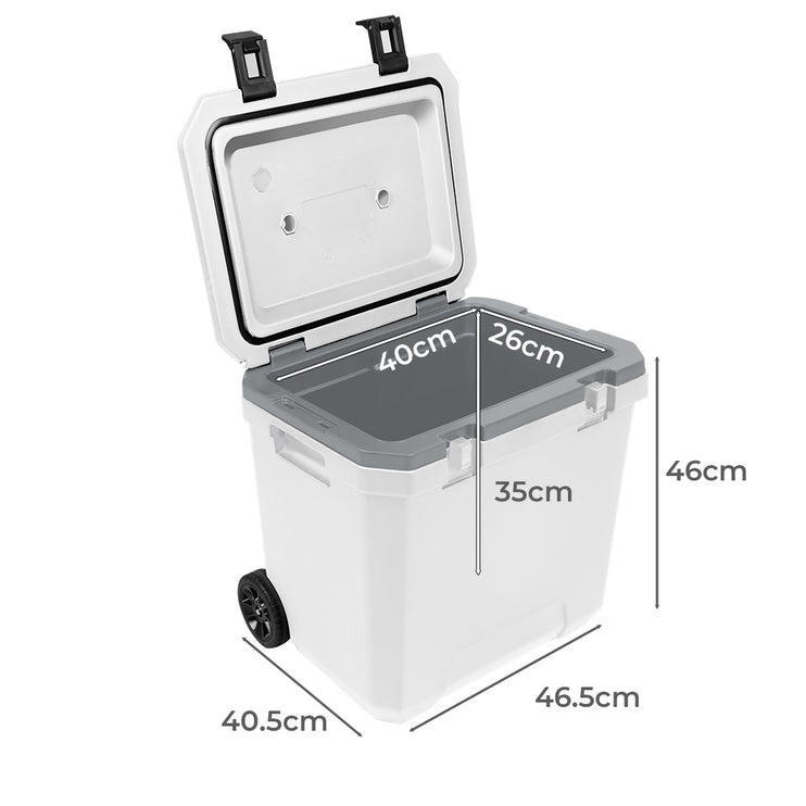 Mountview Cooler Ice Box 27L/43L Portable Chest Trolly For Camping BBQ Picnic-1973193452636213250