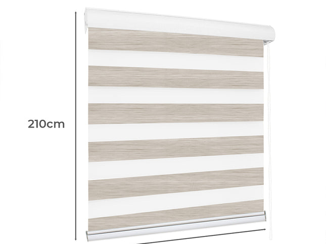 Marlow Blackout Zebra Roller Blind Curtains 180x210 Beige-1973194065663102978