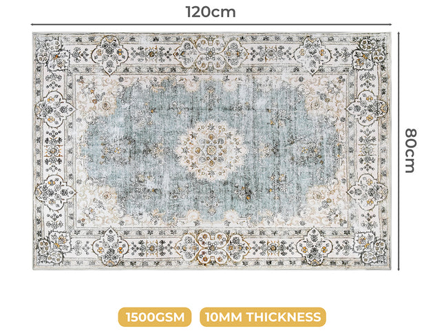 Marlow Floor Rug Short Pile Washable Vintage Carpet Soft Plush Non Slip 80x120-1910112211251105794