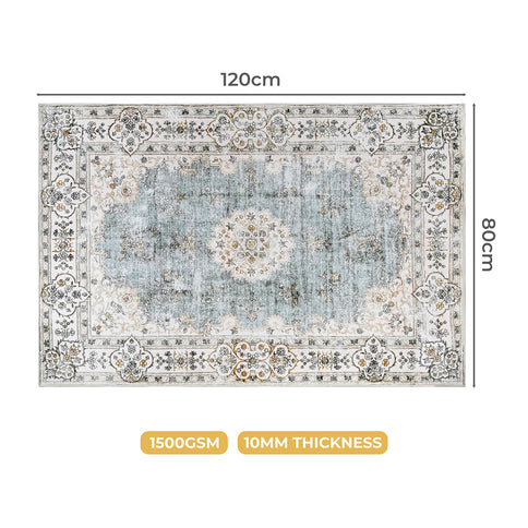 Marlow Floor Rug Short Pile Washable Vintage Carpet Soft Plush Non Slip 80x120-1910112211251105794