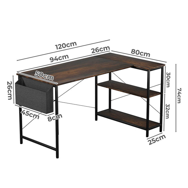 Levede L Shaped Computer Desk Home Corner Desk-1910112202602450946