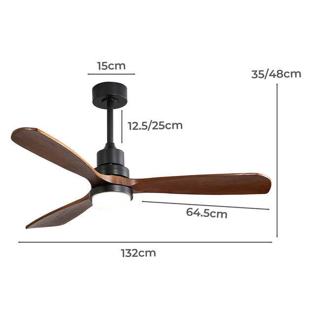 Spector 52'' Wood Ceiling Fan DC Motor Walnut-1954802706786947074