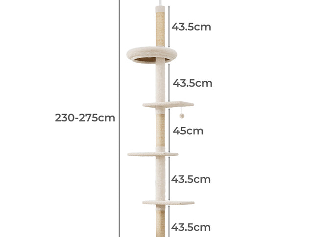 Pawz Cat Tree Tower Scratching Post Scratcher 230-275cm-2006732707702378498