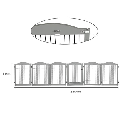 PaWz 6 Panels Pet Dog Playpen Puppy Grey-1973193674401648642
