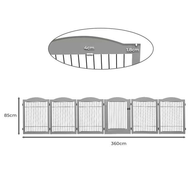 PaWz 6 Panels Pet Dog Playpen Puppy Grey-1973193674401648642