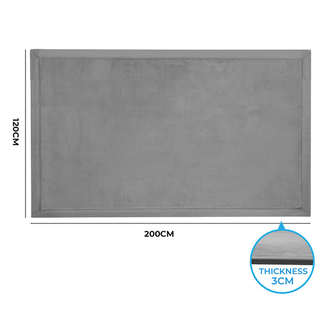 Marlow Coral Velvet Area Rugs Large Mat 120x200cm Grey-1954802461621489666