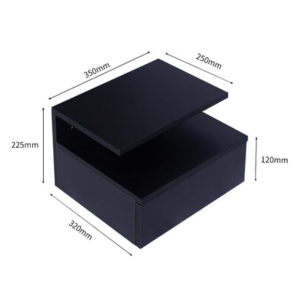 Levede 2x Bedside Tables Side Table Black-1975420463643496450