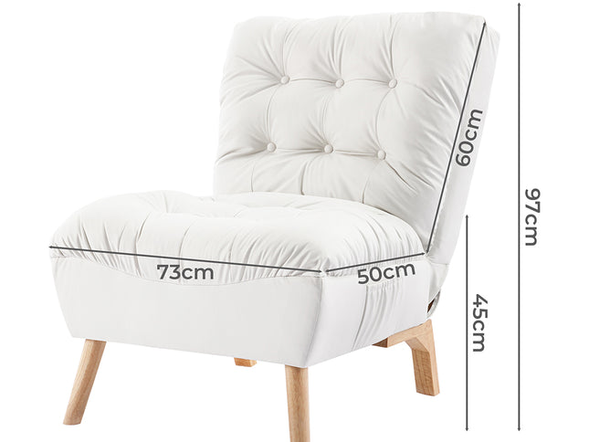Levede Lounge Accent Chair Sofa Recliner Cream-1973194009761419266