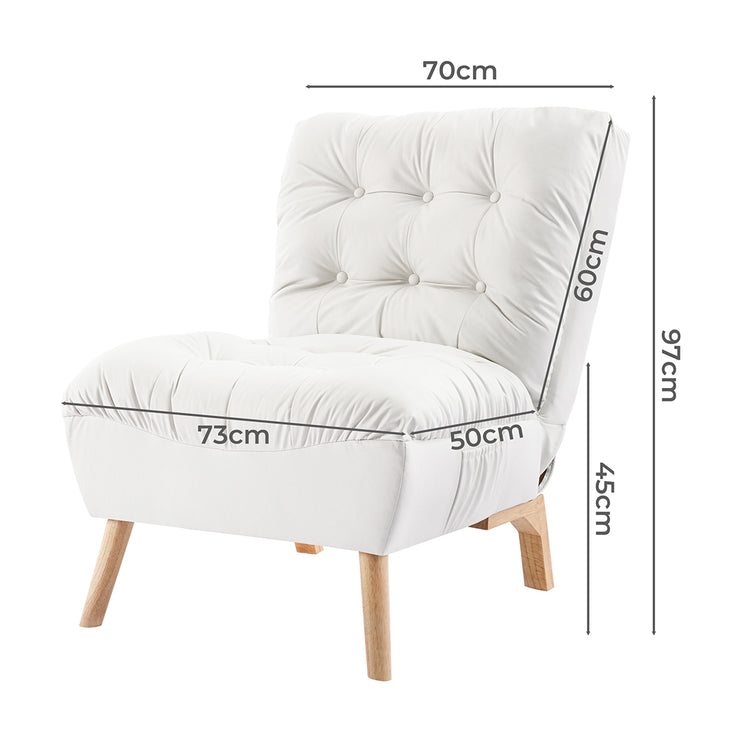 Levede Lounge Accent Chair Sofa Recliner Cream-1973194009761419266