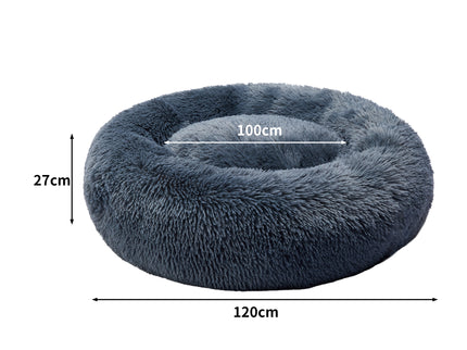 PaWz Pet Bed Cat Dog Donut Nest Calming XXXL Dark Grey XXX-Large-1910113145934974978