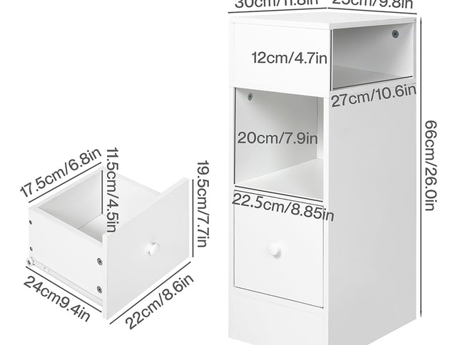 Levede Slim Bedside Table Nightstand Side End Table Storage Bedroom Cabinet-2065254303437819906