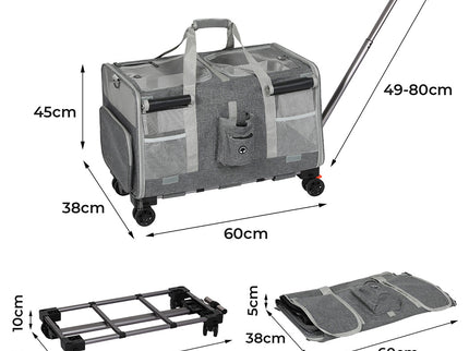 Pawz Pet Carrier 4 Wheel Portable Rolling Foldable-1910112289848168450