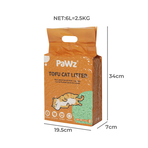 PaWz 2.5kg Tofu Cat Litter Clumping Green Tea x12-1910112214430388226