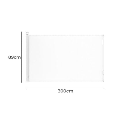 BoPeep Retractable Baby Safety Gates 300cm White 300 cm-1973193926768726018