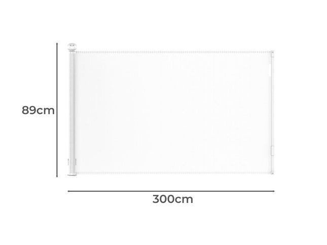 BoPeep Retractable Baby Safety Gates 300cm White 300 cm-1973193926768726018