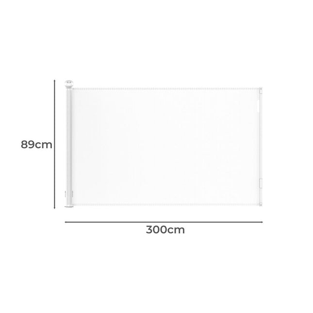 BoPeep Retractable Baby Safety Gates 300cm White 300 cm-1973193926768726018