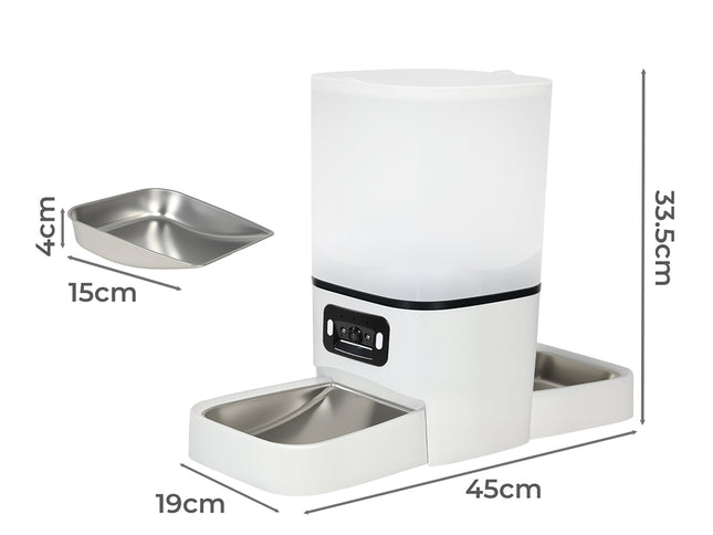 PaWz 6L Automatic Pet Feeder 2 Bowl Food Dispenser-2006733419609985026