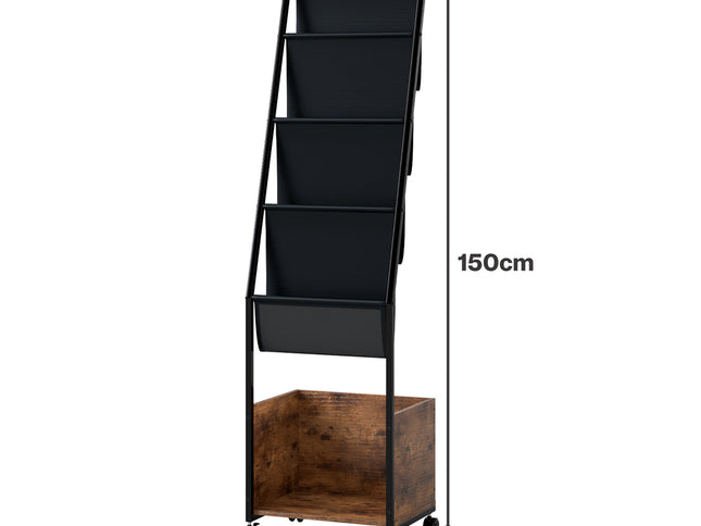 Levede 4-Tier Record Player Stand Storage Rack Holder Up to 100 Albums Magazine-2050056774698012674