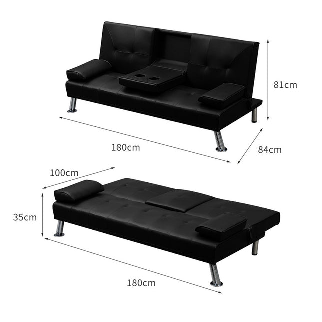 Levede Sofa Bed Adjustable Recliner Black-1975420502193344514