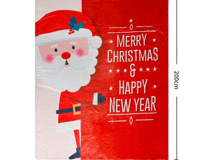 Santaco Throw Blanket Xmas Double Sided Red Single-1864184745487896578