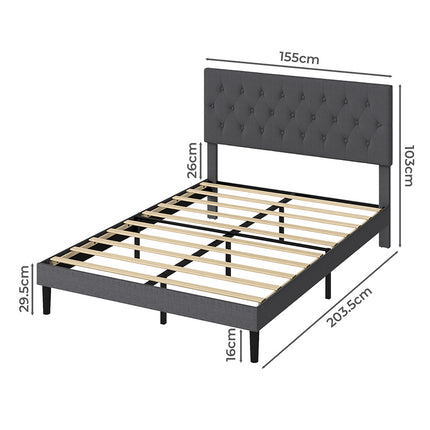 Levede Bed Frame Upholstered Platform Mattress Base Queen-2029387290161319938