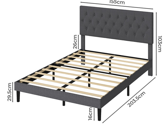 Levede Bed Frame Upholstered Platform Mattress Base Queen-2029387290161319938