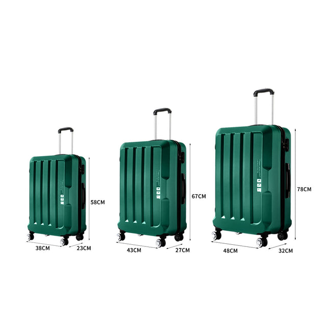 Slimbridge 20"24"28" 3PC Luggage Sets Green-1954802804241600514
