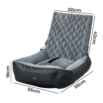 Pawz Pet Car Seat Dog Seat Travel Safety Booster Grey-2011971116188438530
