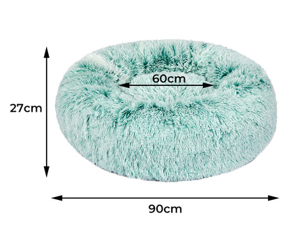 PaWz Pet Bed Cat Dog Donut Nest Calming L Teal Large-1864184499026399234