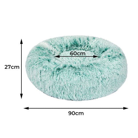 PaWz Pet Bed Cat Dog Donut Nest Calming L Teal Large-1864184499026399234