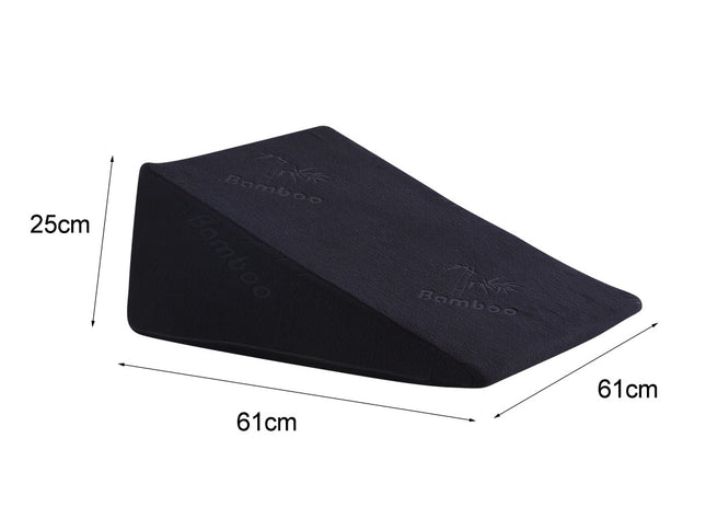 2x Cool Gel Memory Foam Bed Wedge Pillow Black 25x2-1973193851468386306