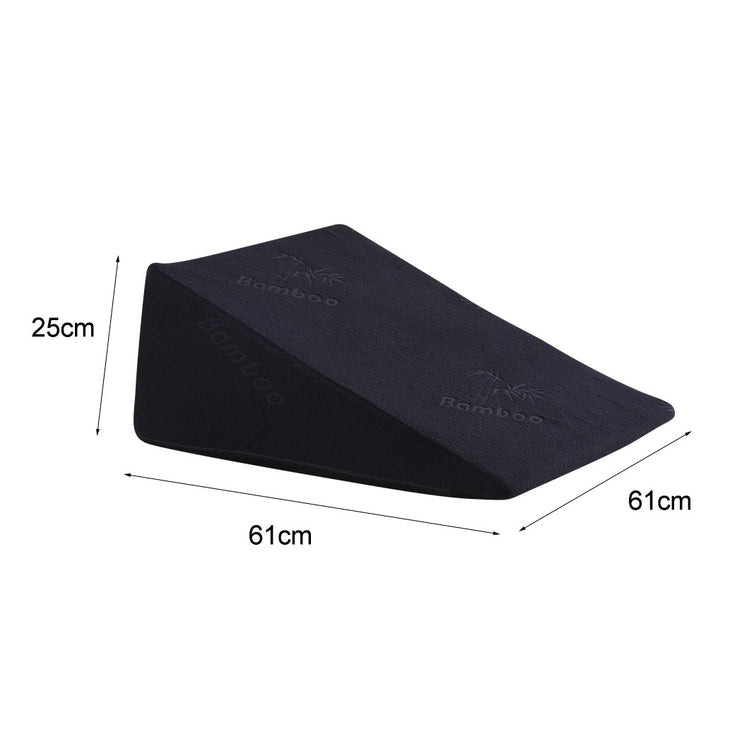 2x Cool Gel Memory Foam Bed Wedge Pillow Black 25x2-1973193851468386306
