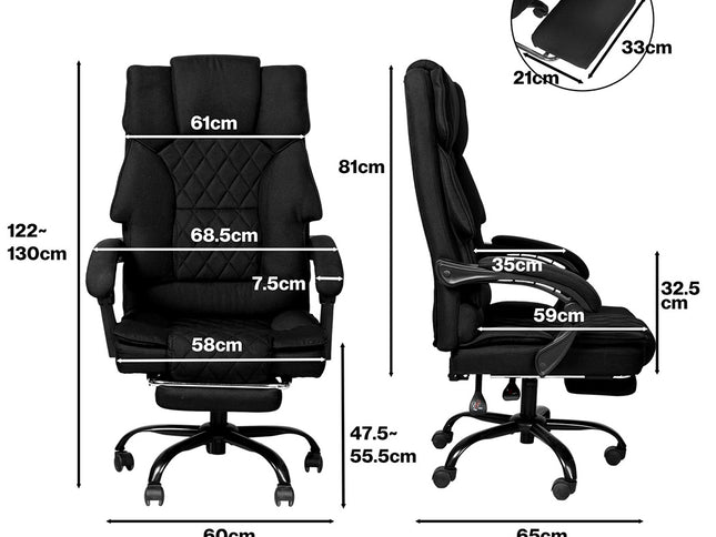 Levede Ergonomic Office Chair Gaming Desk Chair Reclining Footrest Swivel-2065254304310235138