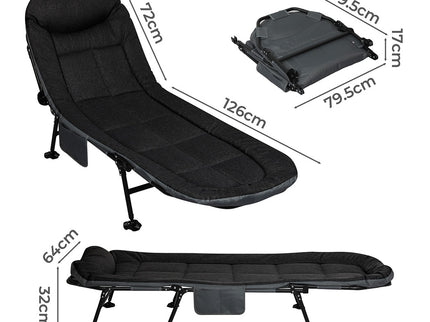 Levede Folding Camping Bed Camp Cots Black-1910112249339580418