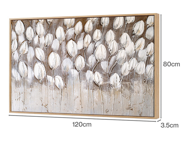 Yezi Modern Floral Canvas Wall Art Large Framed Abstract Painting Decor 80x120cm-2061251859359862786