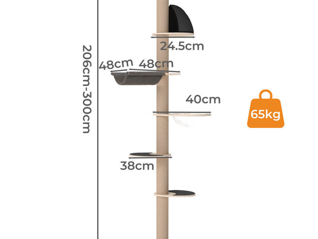 Pawz Cat Tree Tower Scratching Post Scratcher 300cm-2018816603088621570
