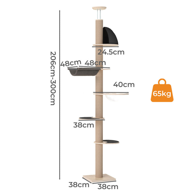 Pawz Cat Tree Tower Scratching Post Scratcher 300cm-2018816603088621570