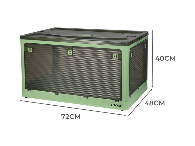 Storage Box Plastic Stackable Container L Green Large-1973193712070692866