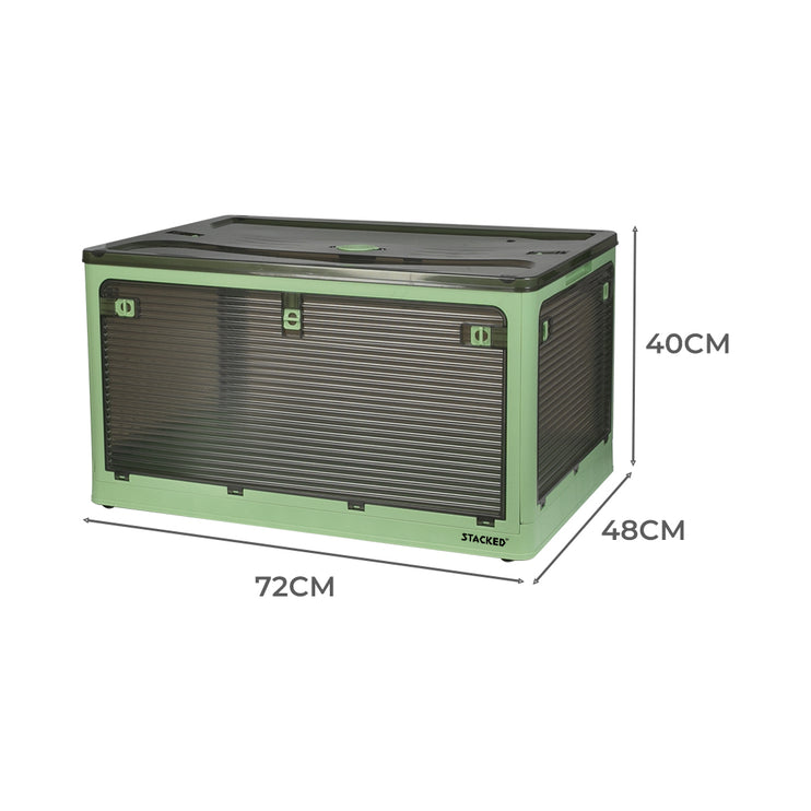 Storage Box Plastic Stackable Container L Green Large-1973193712070692866