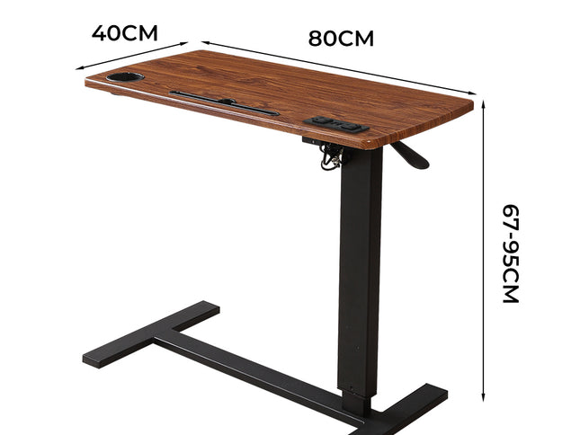 Levede Mobile Standing Desk Foldable Brown Fold-1973193834674393090
