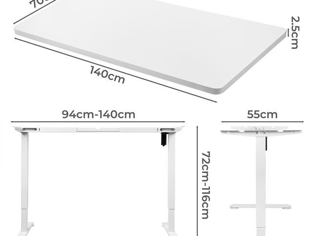 Levede Motorised Standing Desk Adjustable 140cm White 1000x 1MM-1975420507146817538