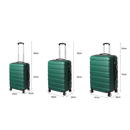 Slimbridge 3PC Luggage sets Suitcase Green-1973193942669332482