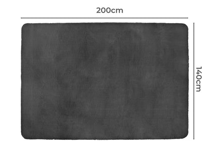 Marlow Floor Rugs Area Rug Fluffy Faux 140X200CM Grey-1919892882202955778