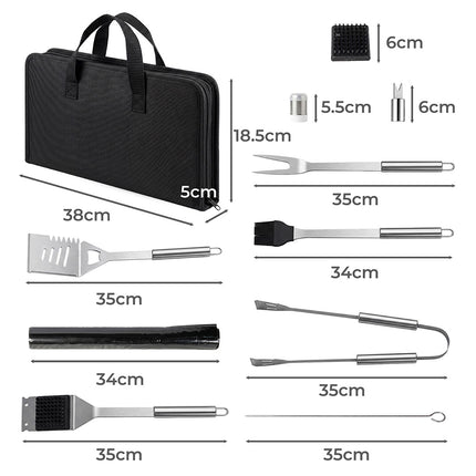 Moyasu 29Pcs BBQ Tool Set Stainless Steel Grill Cook Barbecue Grill Utensils Kit-2061251856876834818